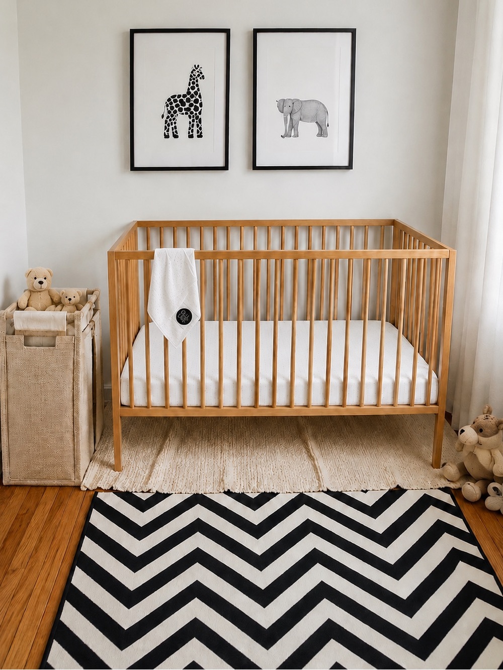 OLLI+LIME Dashing Fitted Crib Sheet | Gray Arrow Print White Modern Nursery NWOT